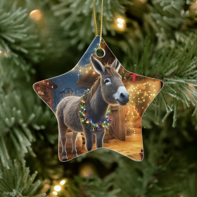 Ornamento de la familia del burro bebé, regalos de (Árbol)