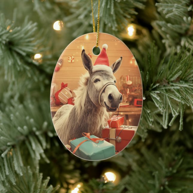 Ornamento de la familia del burro bebé, regalos de (Árbol)