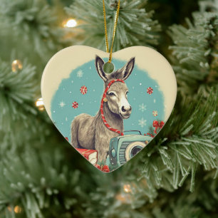 Ornamento de la familia del burro bebé, regalos de