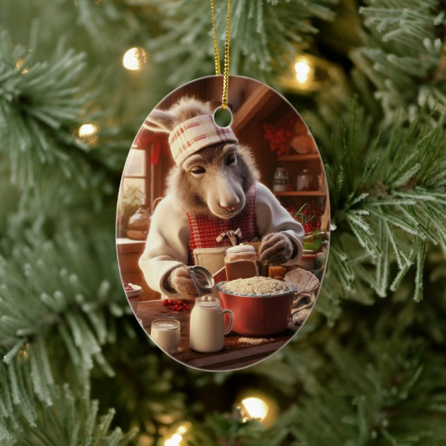 Ornamento de la familia del burro bebé, regalos de (Árbol)