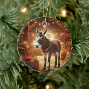 Ornamento de la familia del burro bebé, regalos de