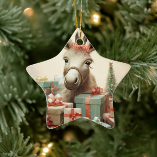 Ornamento de la familia del burro bebé, regalos de
