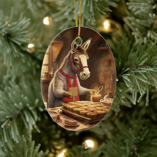 Ornamento de la familia del burro bebé, regalos de (Árbol)