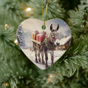 Ornamento de la familia del burro bebé, regalos de