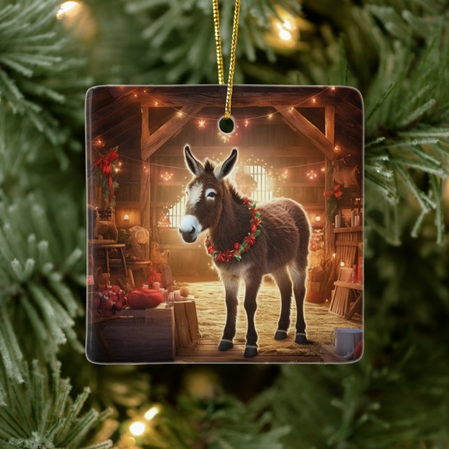 Ornamento de la familia del burro bebé, regalos de (Árbol)