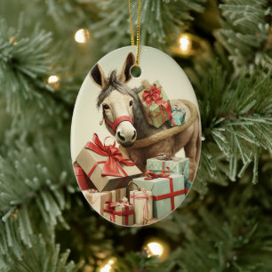 Ornamento de la familia del burro bebé, regalos de