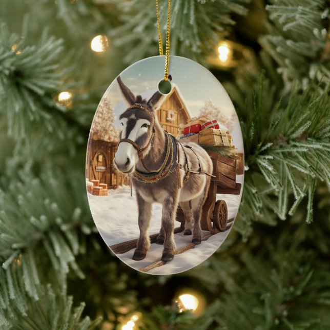 Ornamento de la familia del burro bebé, regalos de (Árbol)