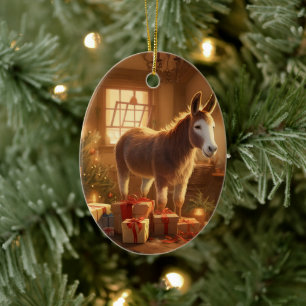 Ornamento de la familia del burro bebé, regalos de