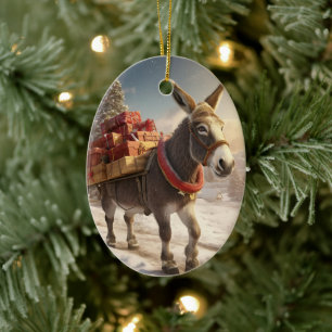 Ornamento de la familia del burro bebé, regalos de