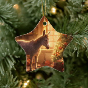 Ornamento de la familia del burro bebé, regalos de