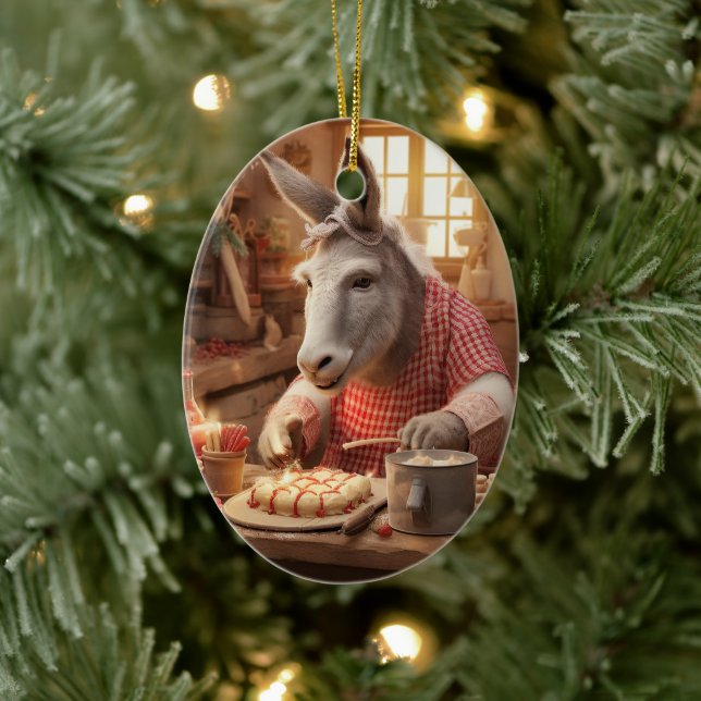 Ornamento de la familia del burro bebé, regalos de (Árbol)