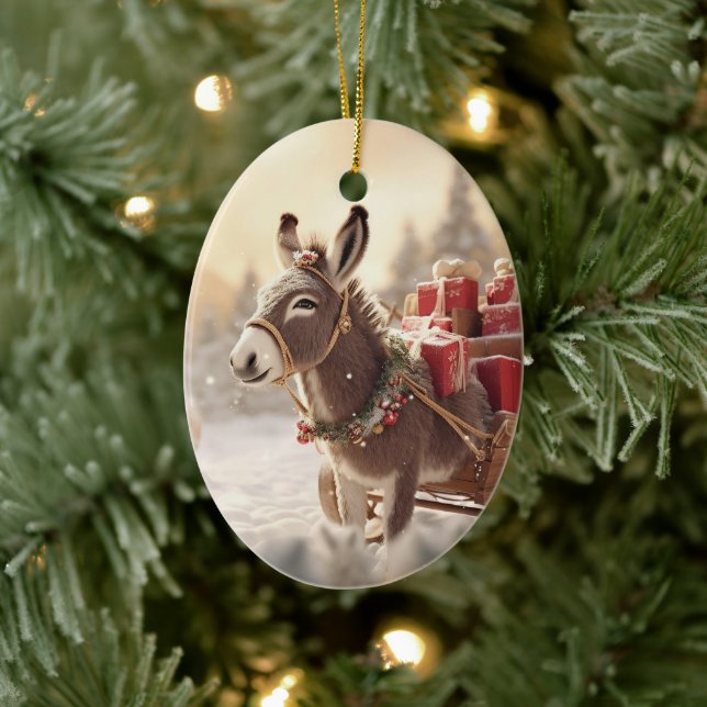 Ornamento de la familia del burro bebé, regalos de (Árbol)