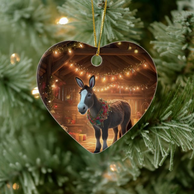 Ornamento de la familia del burro bebé, regalos de (Árbol)