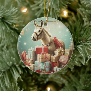 Ornamento de la familia del burro bebé, regalos de