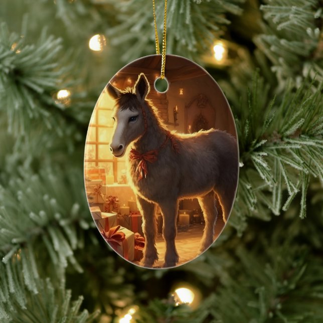 Ornamento de la familia del burro bebé, regalos de (Árbol)