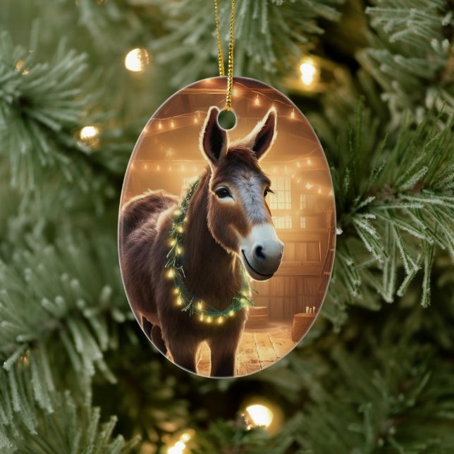 Ornamento de la familia del burro bebé, regalos de (Árbol)