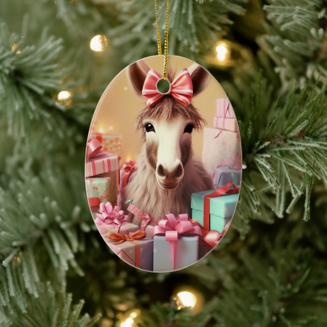 Ornamento de la familia del burro bebé, regalos de (Árbol)