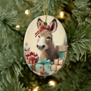 Ornamento de la familia del burro bebé, regalos de