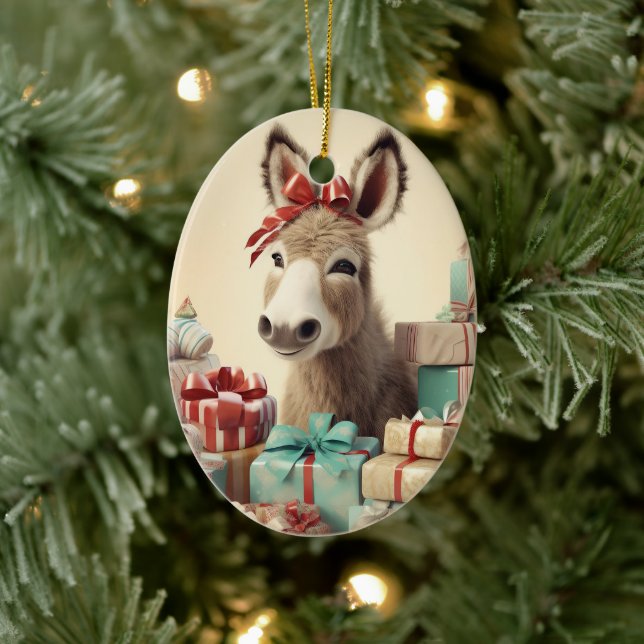 Ornamento de la familia del burro bebé, regalos de (Árbol)