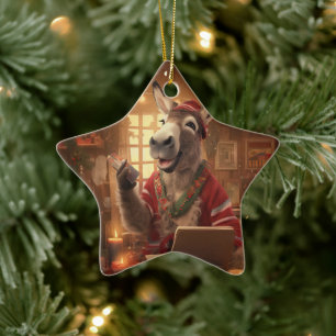 Ornamento de la familia del burro bebé, regalos de