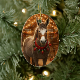 Ornamento de la familia del burro bebé, regalos de