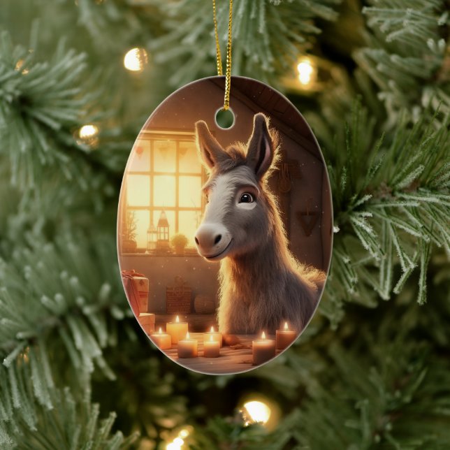 Ornamento de la familia del burro bebé, regalos de (Árbol)