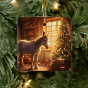 Ornamento de la familia del burro bebé, regalos de