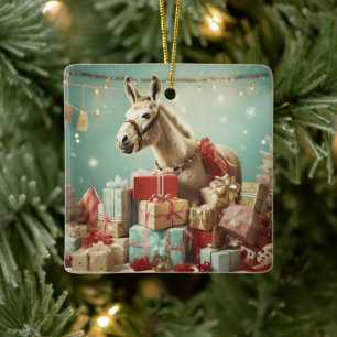 Ornamento de la familia del burro bebé, regalos de