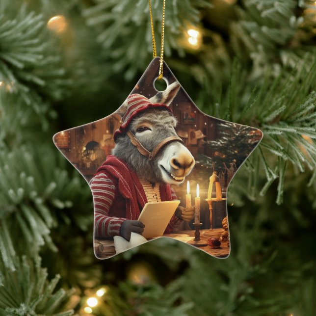 Ornamento de la familia del burro bebé, regalos de (Árbol)