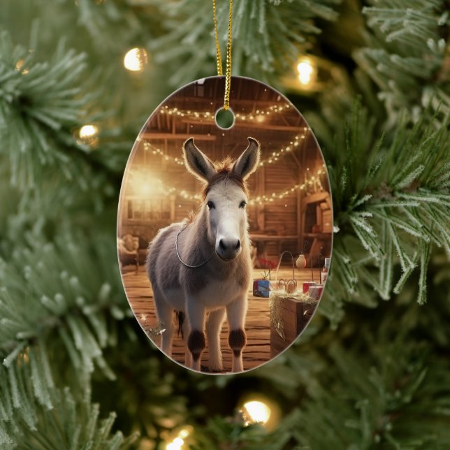 Ornamento de la familia del burro bebé, regalos de (Árbol)
