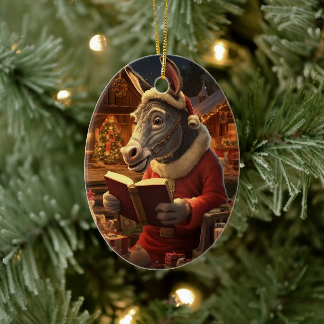 Ornamento de la familia del burro bebé, regalos de (Árbol)