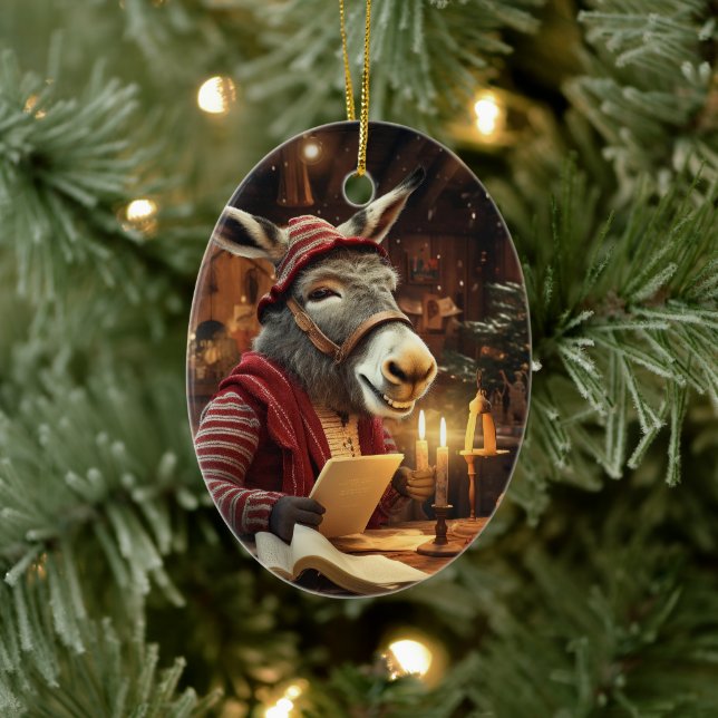 Ornamento de la familia del burro bebé, regalos de (Árbol)