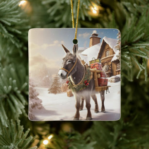 Ornamento de la familia del burro bebé, regalos de