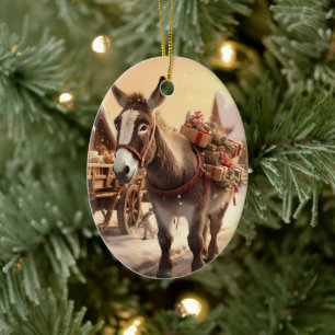 Ornamento de la familia del burro bebé, regalos de