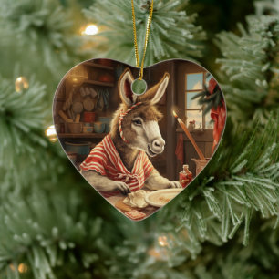 Ornamento de la familia del burro bebé, regalos de