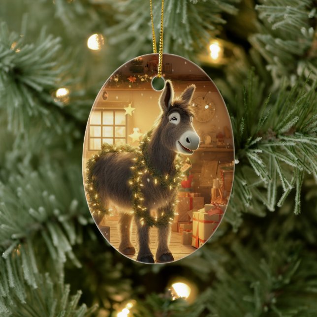 Ornamento de la familia del burro bebé, regalos de (Árbol)