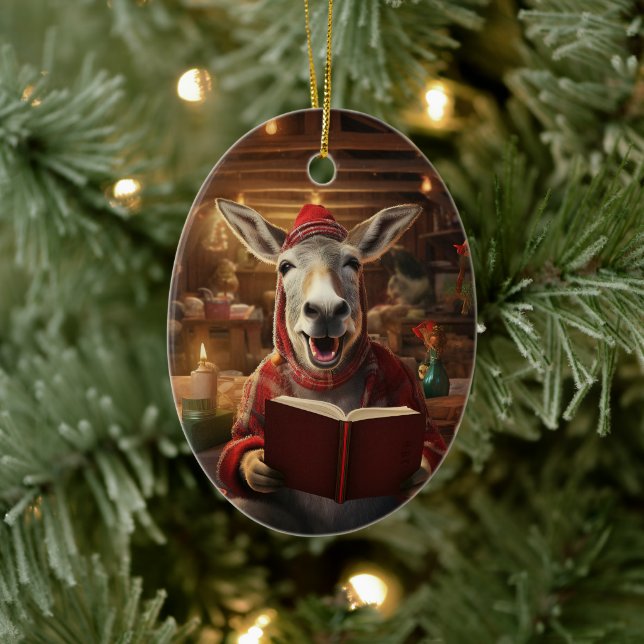 Ornamento de la familia del burro bebé, regalos de (Árbol)