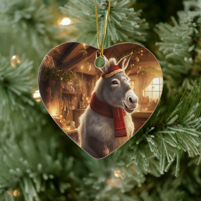 Ornamento de la familia del burro bebé, regalos de (Árbol)