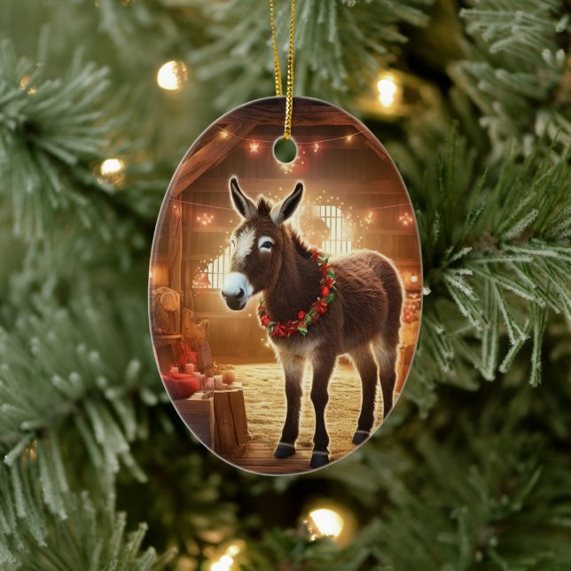 Ornamento de la familia del burro bebé, regalos de (Árbol)