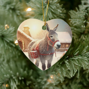 Ornamento de la familia del burro bebé, regalos de