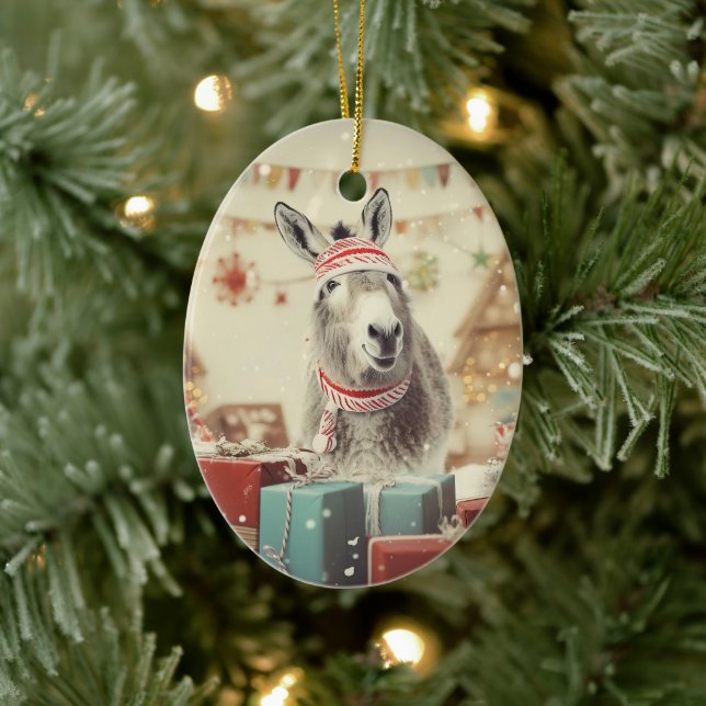 Ornamento de la familia del burro bebé, regalos de (Árbol)