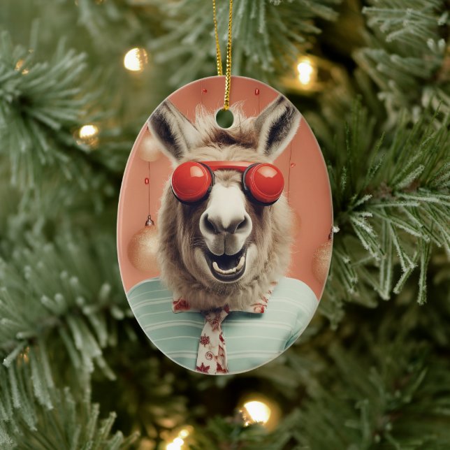 Ornamento de la familia del burro bebé, regalos de (Árbol)