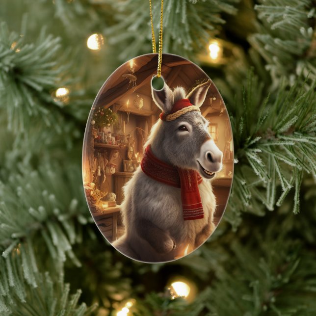 Ornamento de la familia del burro bebé, regalos de (Árbol)