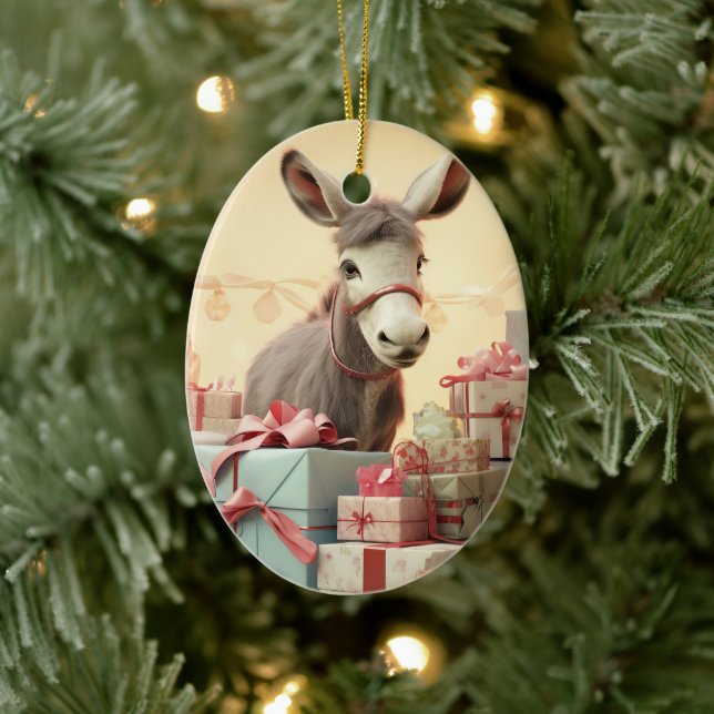 Ornamento de la familia del burro bebé, regalos de (Árbol)