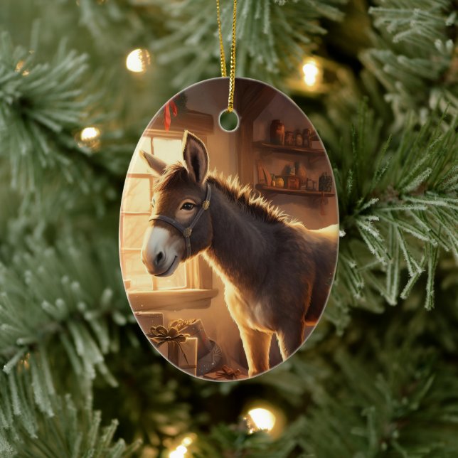 Ornamento de la familia del burro bebé, regalos de (Árbol)