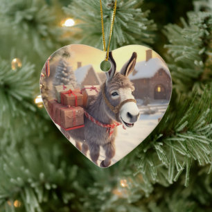 Ornamento de la familia del burro bebé, regalos de