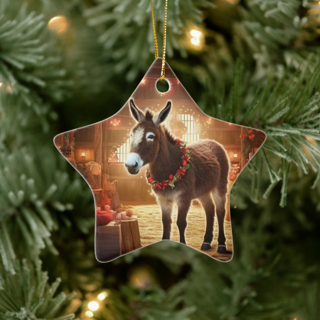 Ornamento de la familia del burro bebé, regalos de (Árbol)