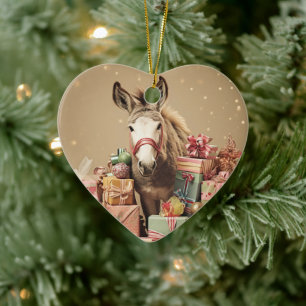Ornamento de la familia del burro bebé, regalos de