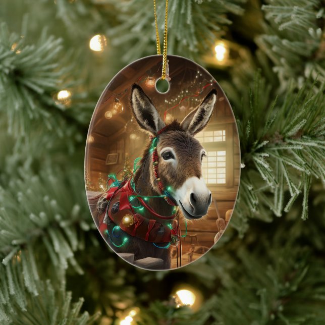 Ornamento de la familia del burro bebé, regalos de (Árbol)