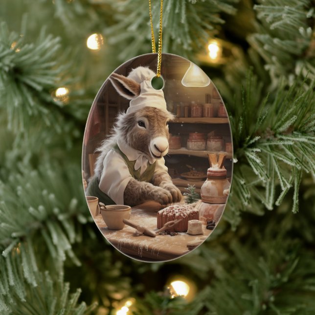 Ornamento de la familia del burro bebé, regalos de (Árbol)